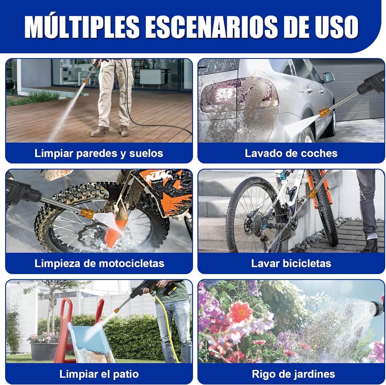 Hidrolavadora A Presion Recargable 2 Bat - Imagen 3