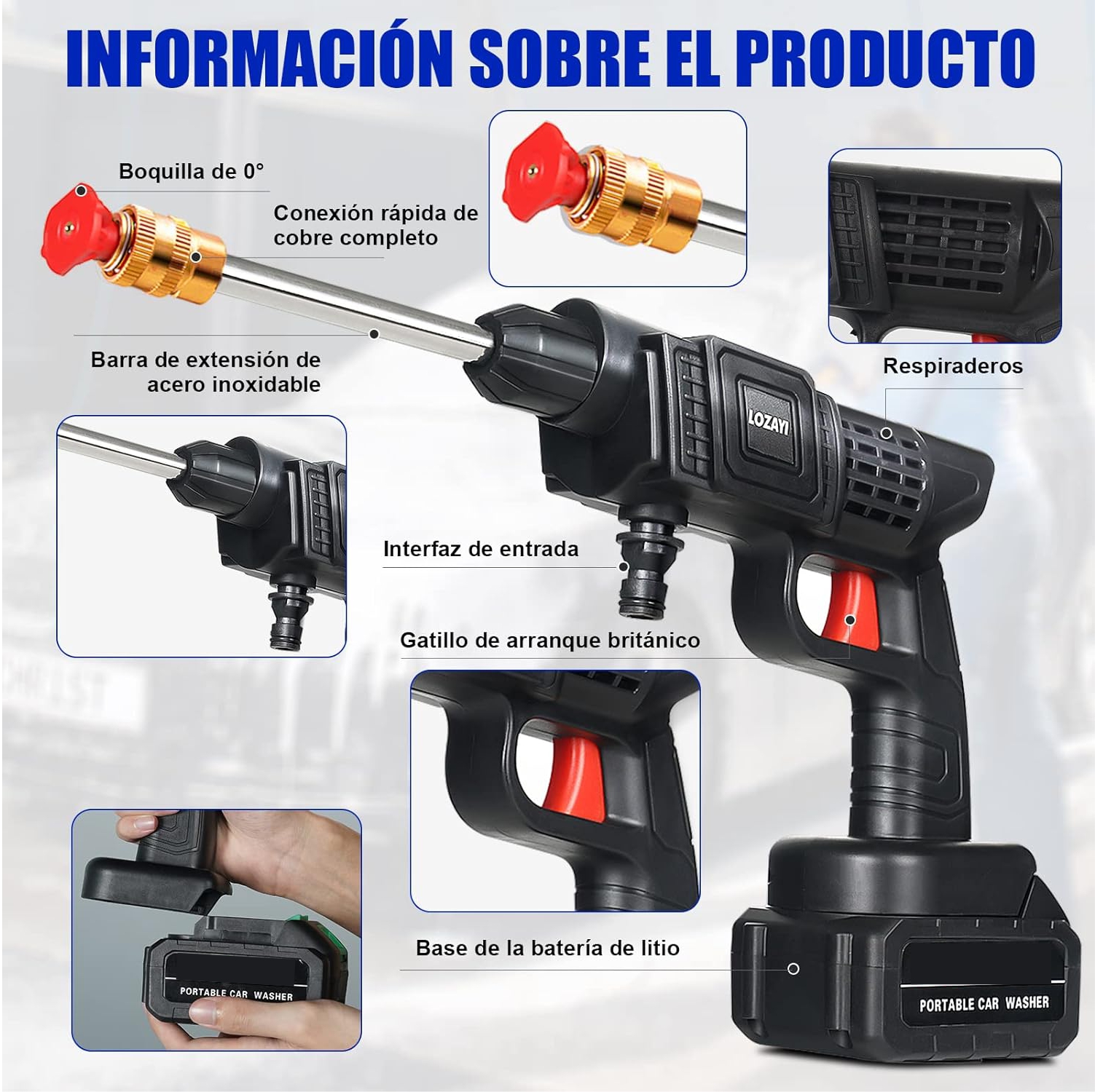 Hidrolavadora A Presion Recargable 2 Bat - Imagen 4