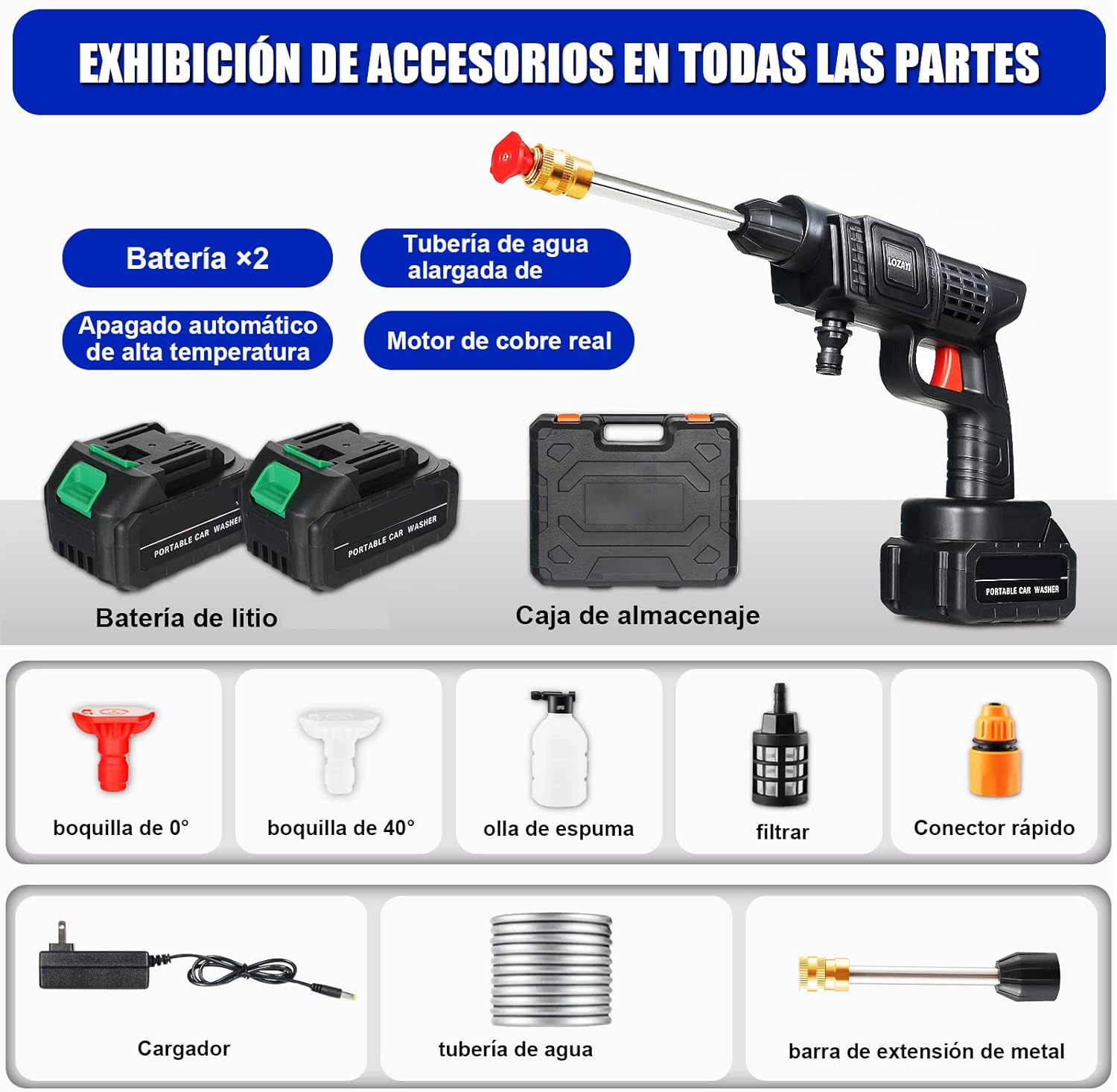 Hidrolavadora A Presion Recargable 2 Bat - Imagen 2