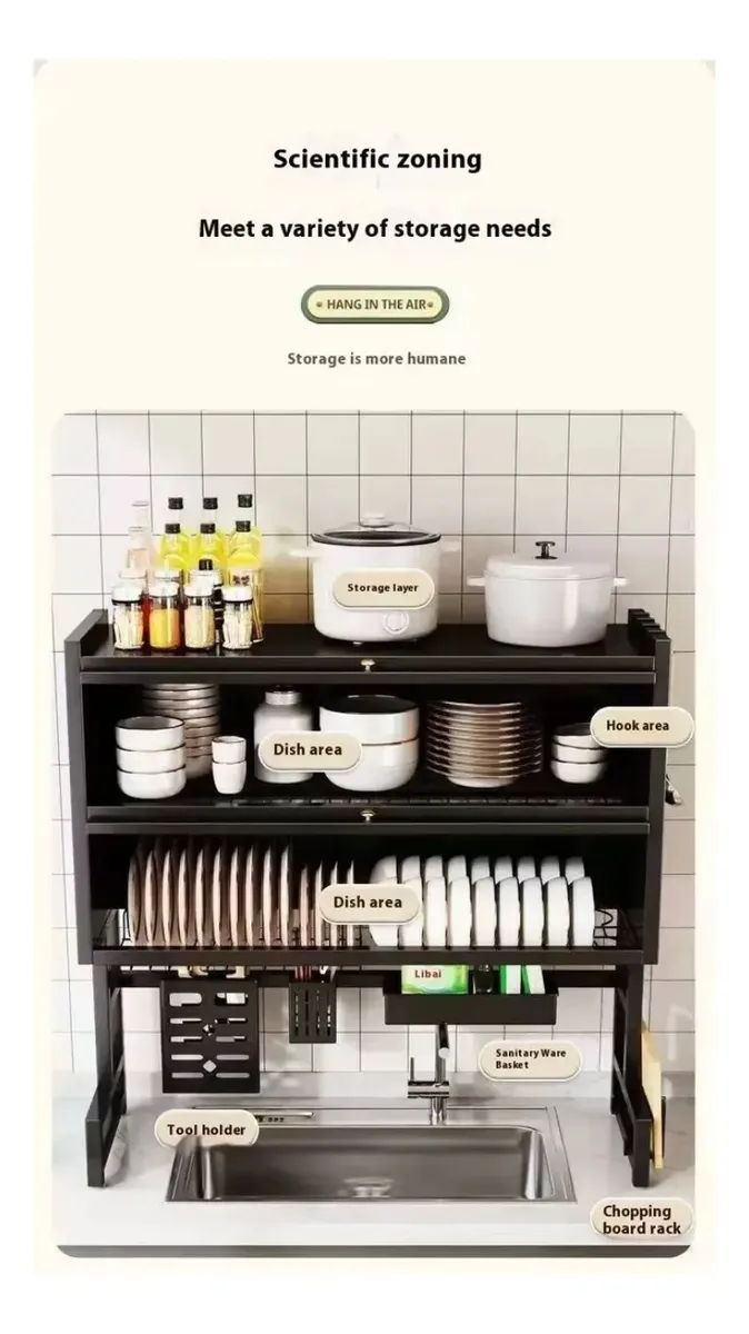 Platero Cocina 65cm 2 Niveles Tapa - Imagen 3