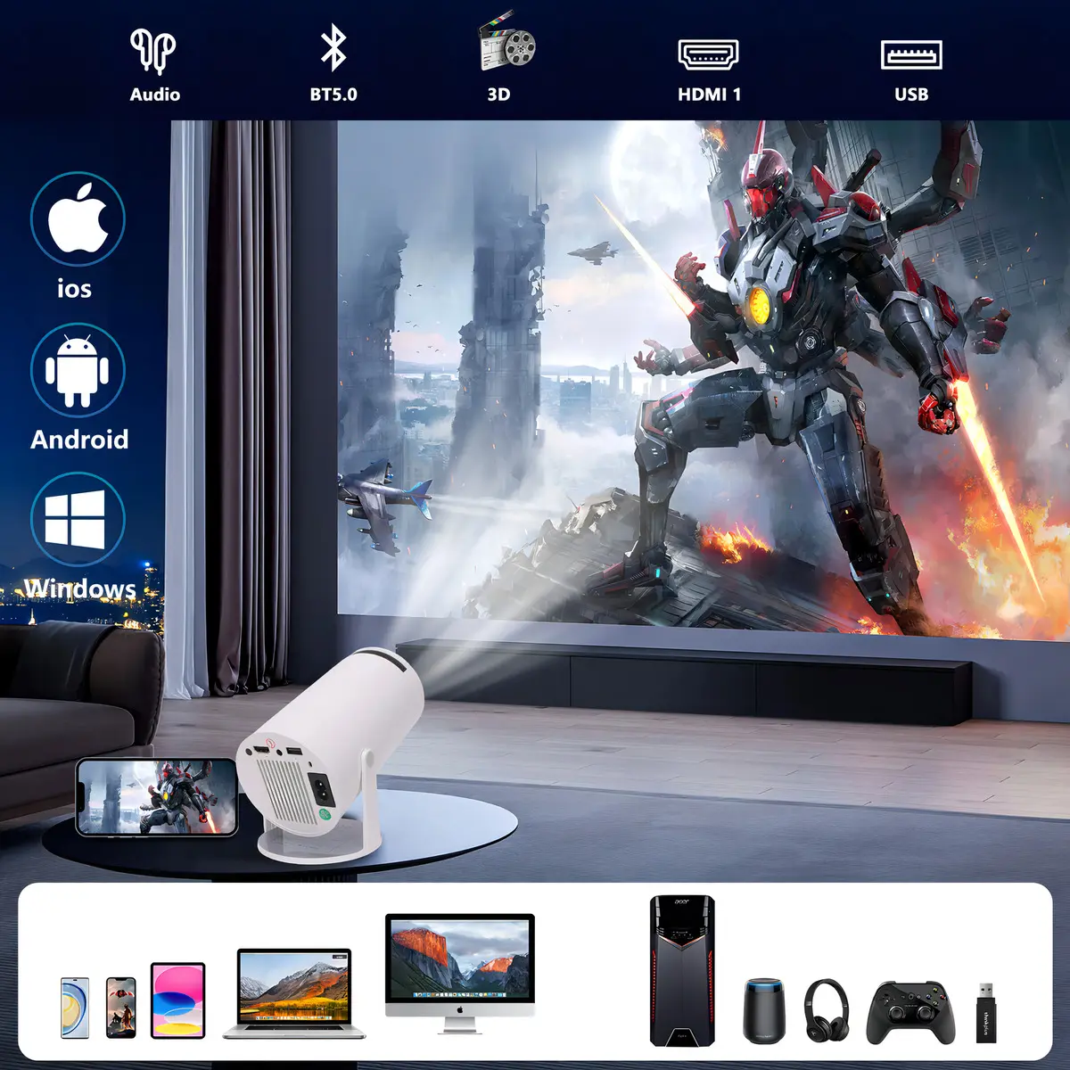 Proyector Con Juegos Hy300 Plus Led - Imagen 3